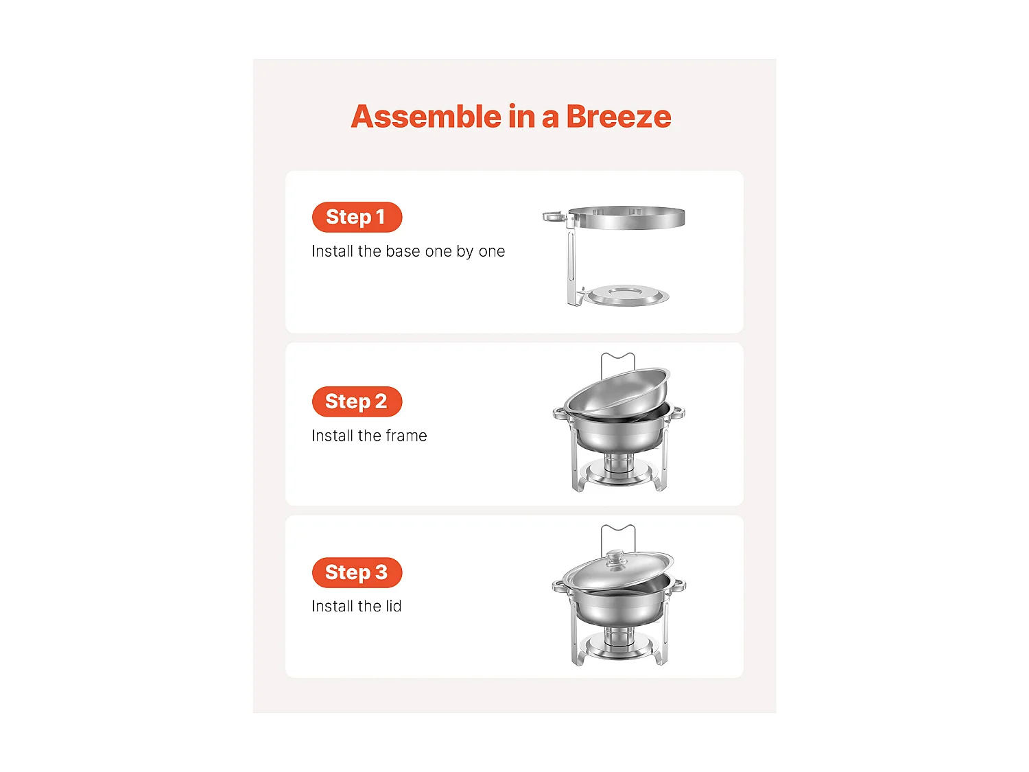 Scaldavivande SucceBuy Set Scaldavivande Rotondo da 4.7 Litri, 2 Pezzi, in Acciaio Inox, con 2 Teglie di Grandi Dimensioni, Coperchio e Pinze