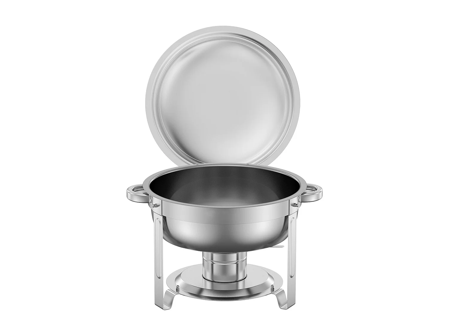 Scaldavivande SucceBuy Set Scaldavivande Rotondo da 4.7 Litri, 2 Pezzi, in Acciaio Inox, con 2 Teglie di Grandi Dimensioni, Coperchio e Pinze