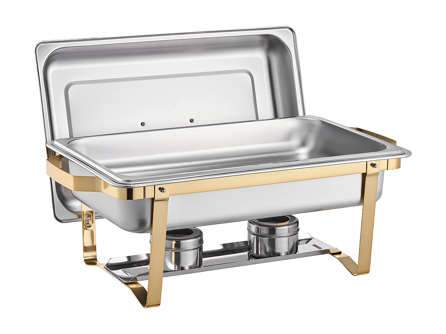 Chauffe-Plats SucceBuy Ensemble Buffet de 4 Plats à Réchaud Rectangulaires 7.5 L (Grande et Demi-Taille)