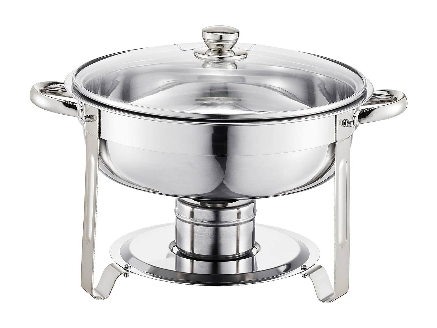 Scaldavivande SucceBuy Set di 2 Scaldavivande Rotondi in Acciaio Inox per Buffet, 4.7 Litri con Pentole di Dimensioni Standard