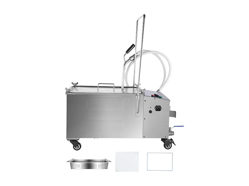System Filtracji Oleju SucceBuy do Kuchni Komercyjnej 38L, Prędkość Filtracji 10 L/min, Przenośny System Filtracji Oleju
