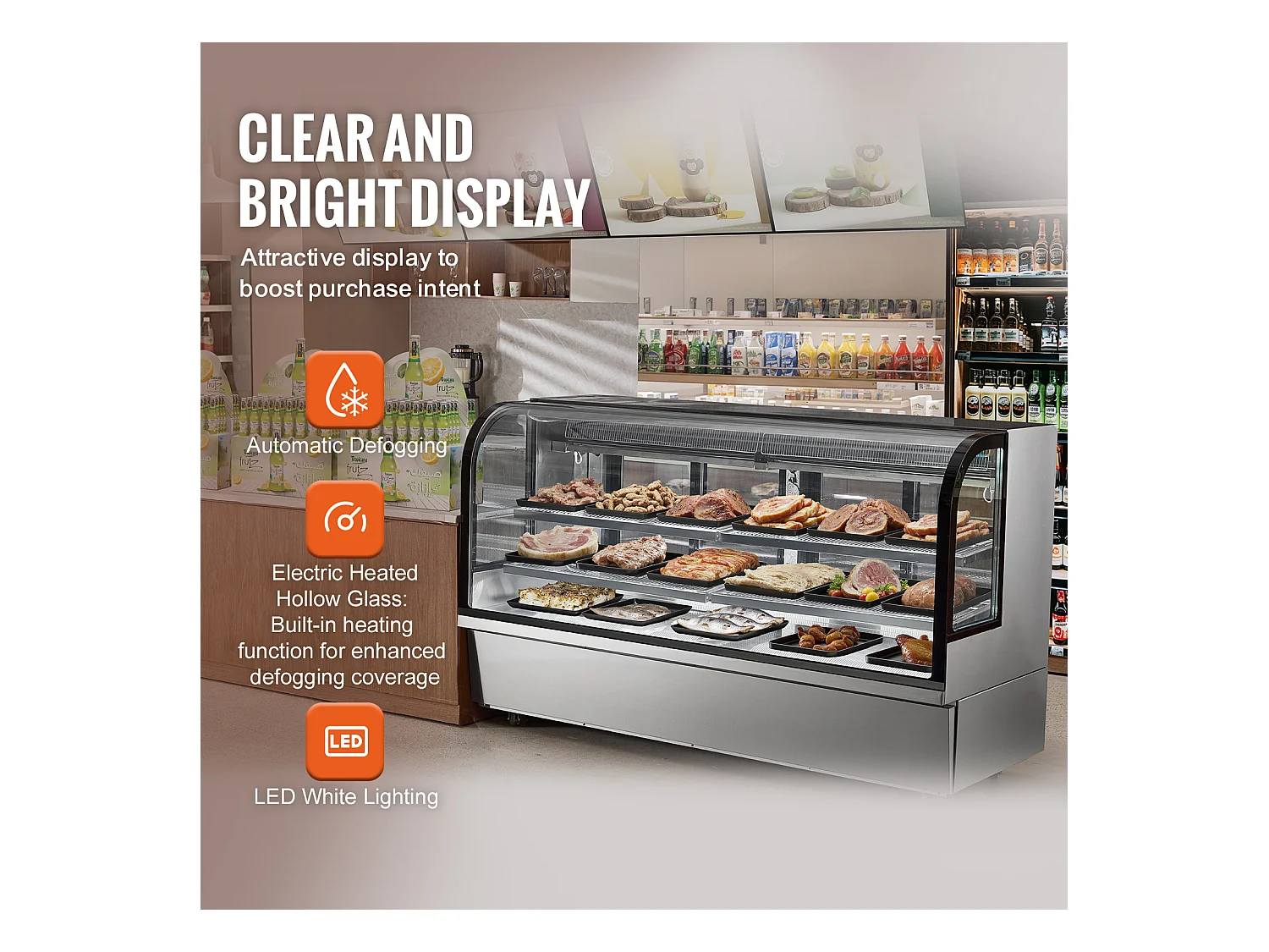 Vitrine Réfrigérée SucceBuy 901 L à 4 Niveaux, pour Boulangerie, Magasin, Restaurant