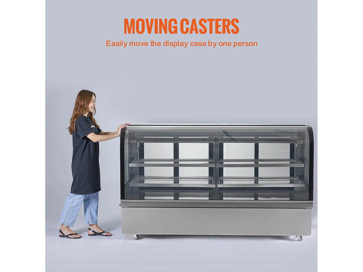 Vitrina Refrigerada SucceBuy 901 L Ancha para la Panadería, 4-Niveles, 32 Pies Cúbicos de Interior con 4 Estantes y Ranuras Ajustables