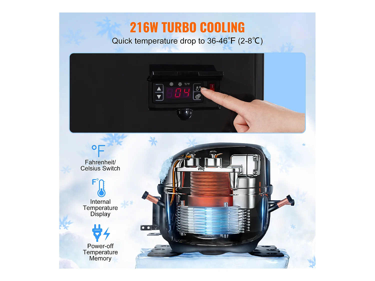 Vitrine Réfrigérée à Poser SucceBuy, Capacité 85 L, à 3 Niveaux pour Boulangerie, Magasin, Restaurant