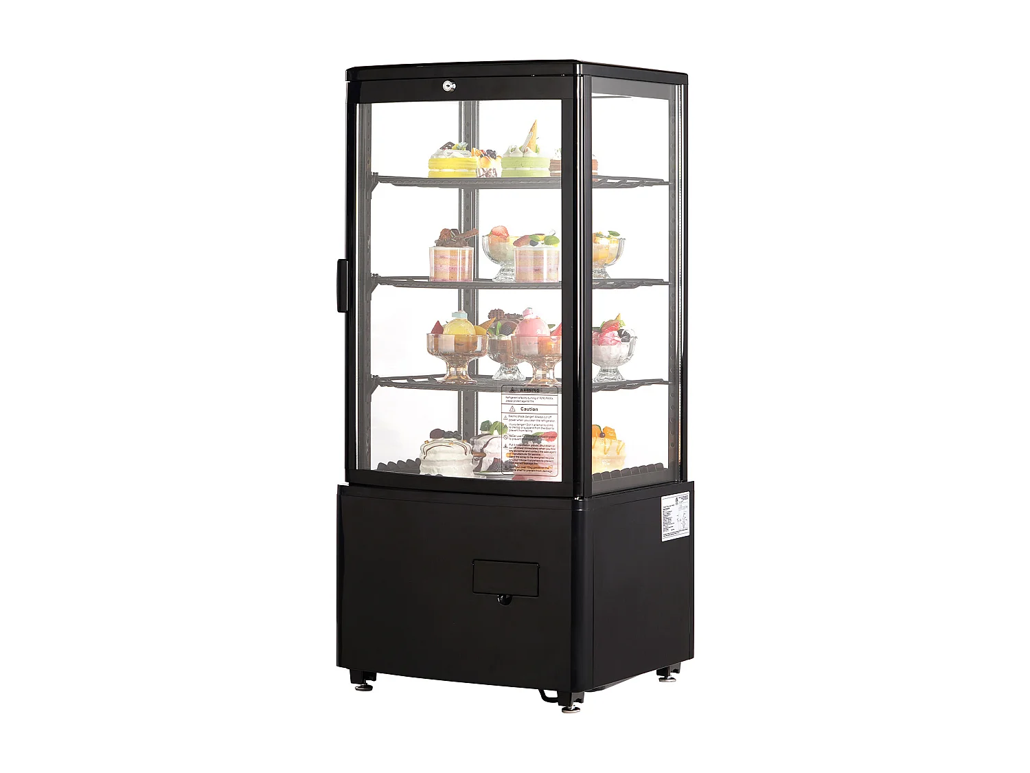 Vitrina refrigerada de mostrador SucceBuy, 85 l de capacidad, 3 niveles, para panadería, tienda y restaurante