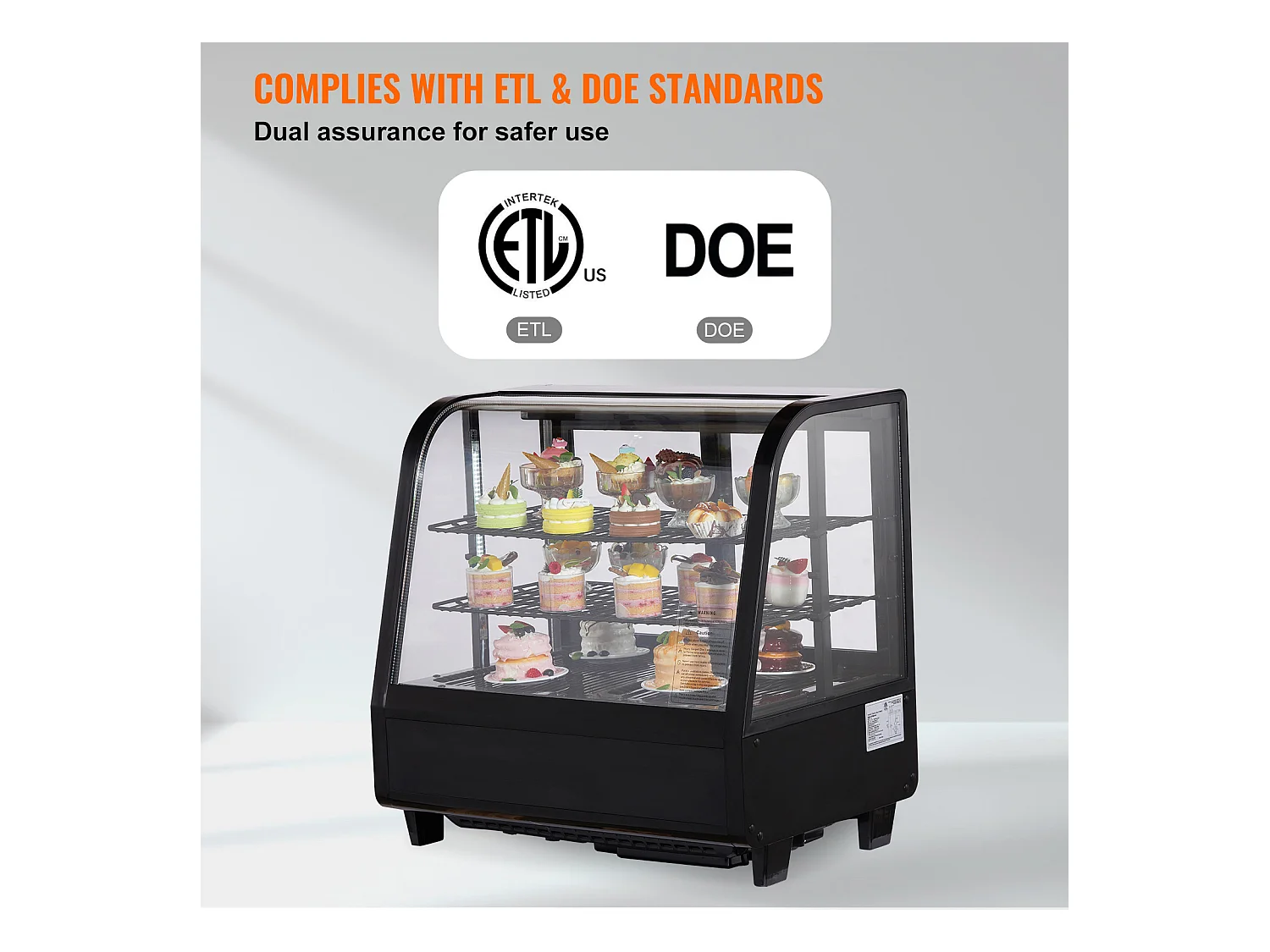 Vitrine Réfrigérée SucceBuy 100 L à 2 Niveaux, pour Boulangerie, Magasin, Restaurant