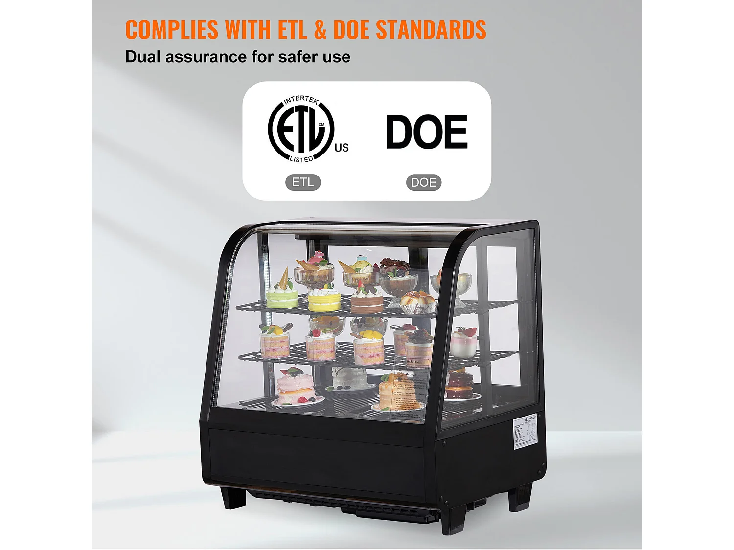 Vitrine Réfrigérée SucceBuy 100 L à 2 Niveaux, pour Boulangerie, Magasin, Restaurant