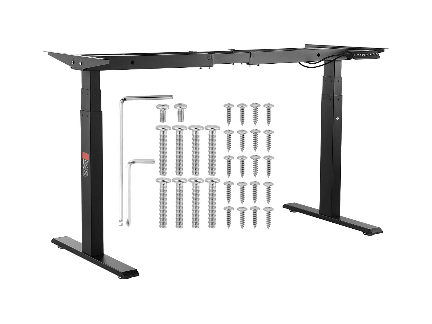 Cadre Debout de Bureau SucceBuy Cadre de Bureau Debout Électrique à Double Moteur Réglable de 65-129 cm de Hauteur, Noir