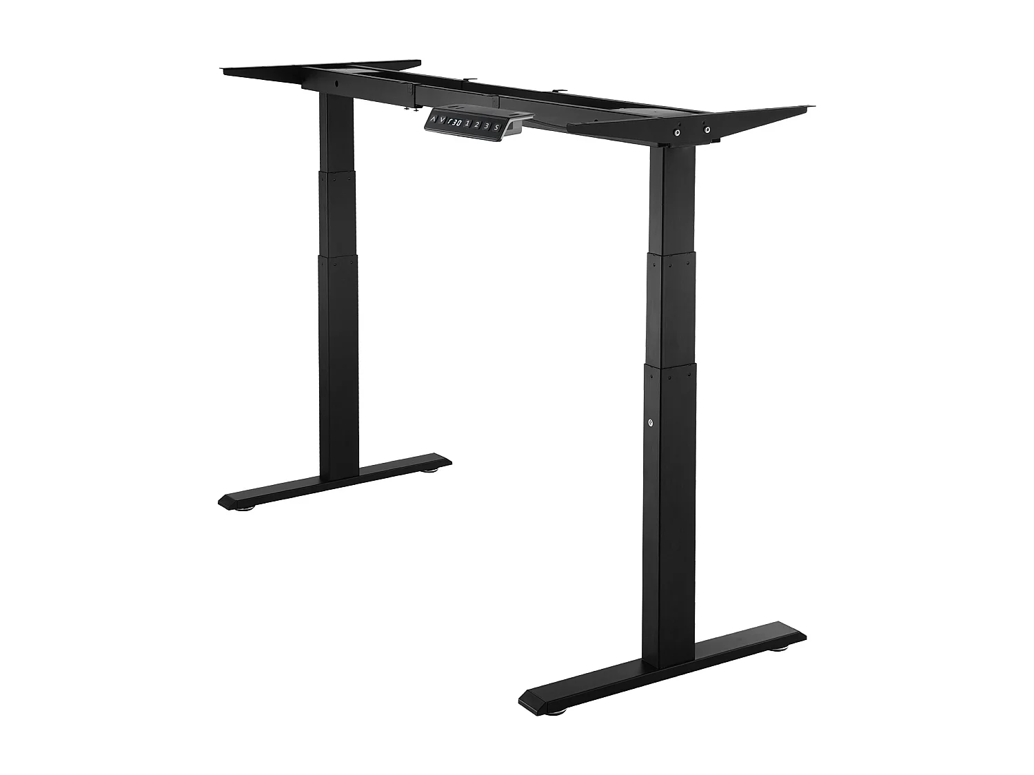 Cadre Debout de Bureau SucceBuy Cadre de Bureau Debout Électrique à Double Moteur Réglable de 65-129 cm de Hauteur, Noir