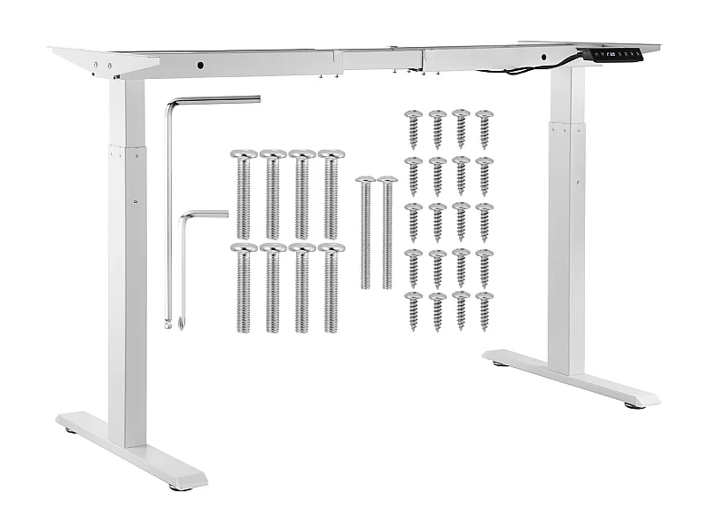 Marco de Escritorio de Pie SucceBuy Escritorio Eléctrico de Pie con Estructura Doble, Blanco