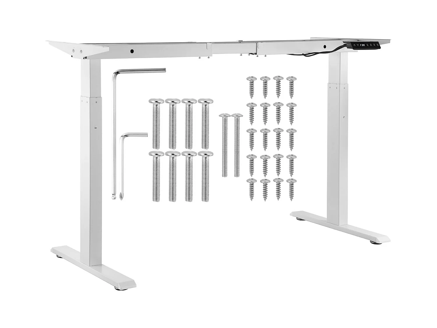 Stehpultgestell SucceBuy Elektrischer Stehtisch mit Gestell, Höhenverstellbar von 70–117 cm, Weiß
