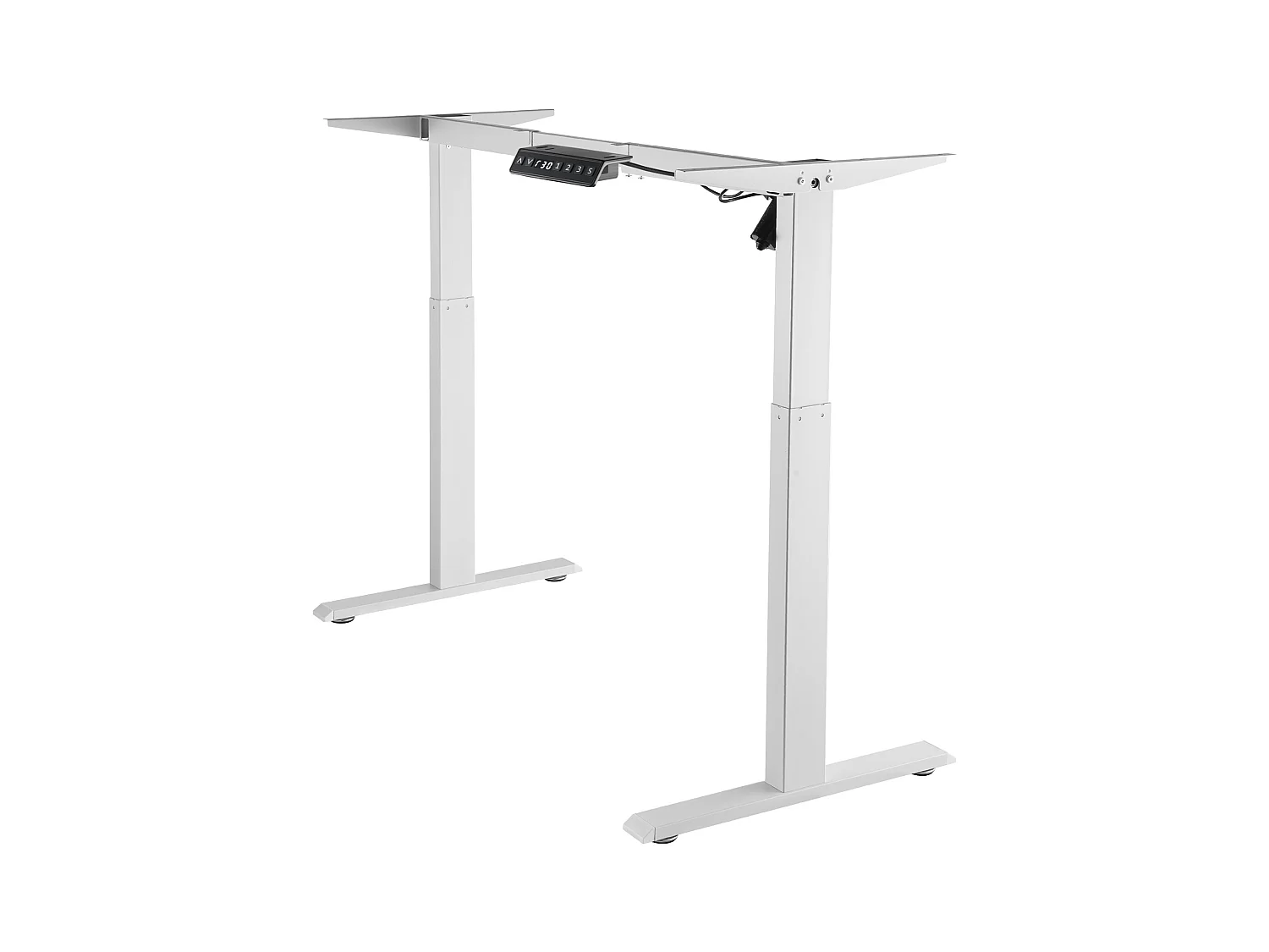 Cadre Debout de Bureau SucceBuy Bureau Debout Électrique avec Cadre Réglable 70-117 cm H Poste de Travail Blanc