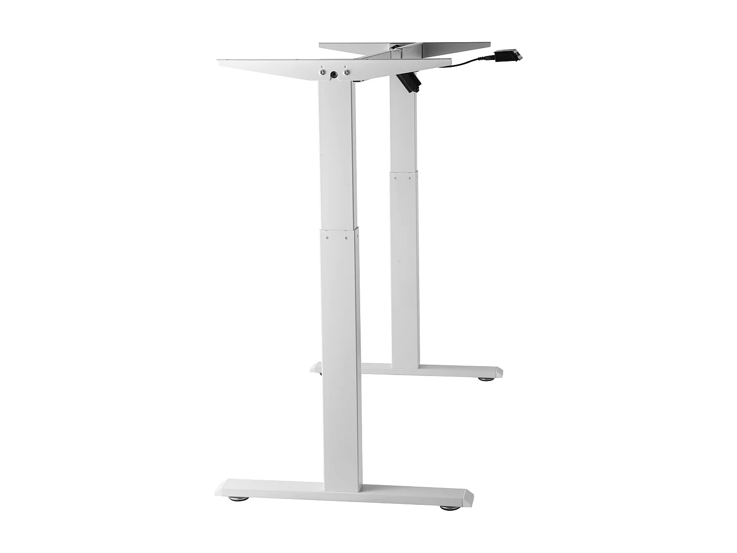 Cadre Debout de Bureau SucceBuy Bureau Debout Électrique avec Cadre Réglable 70-117 cm H Poste de Travail Blanc