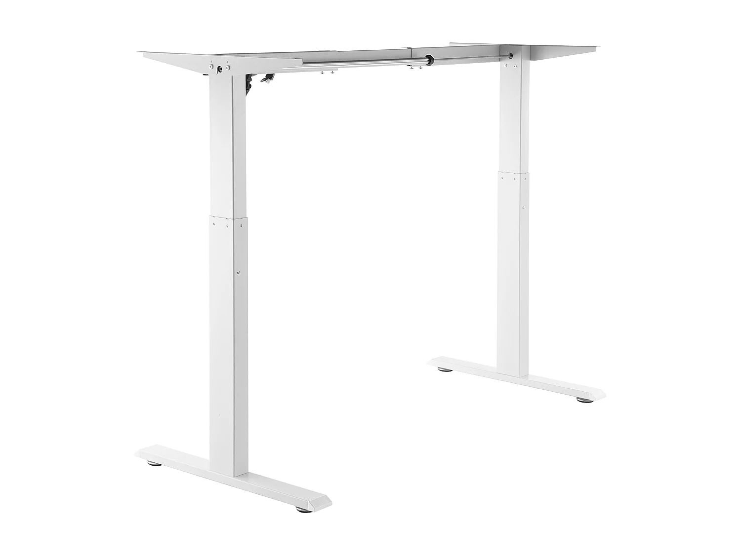 Cadre Debout de Bureau SucceBuy Bureau Debout Électrique avec Cadre Réglable 70-117 cm H Poste de Travail Blanc