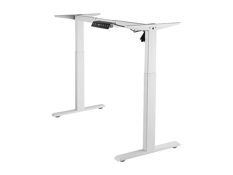 Cadre Debout de Bureau SucceBuy Bureau Debout Électrique avec Cadre Réglable 70-117 cm H Poste de Travail Blanc