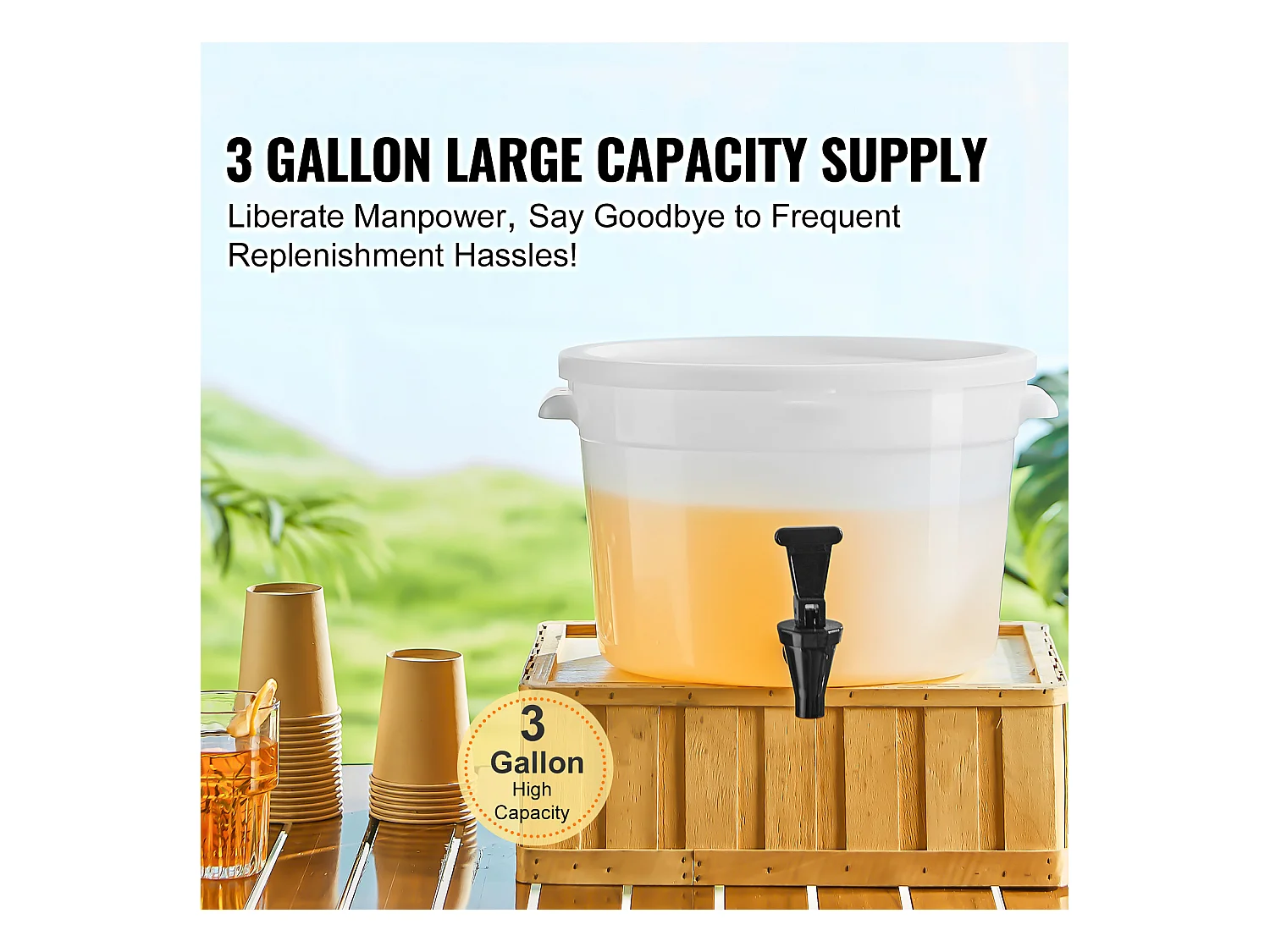 Distributeur de Boisson SucceBuy Distributeur de Boissons 11 L pour Fêtes, Plastique, Robinet