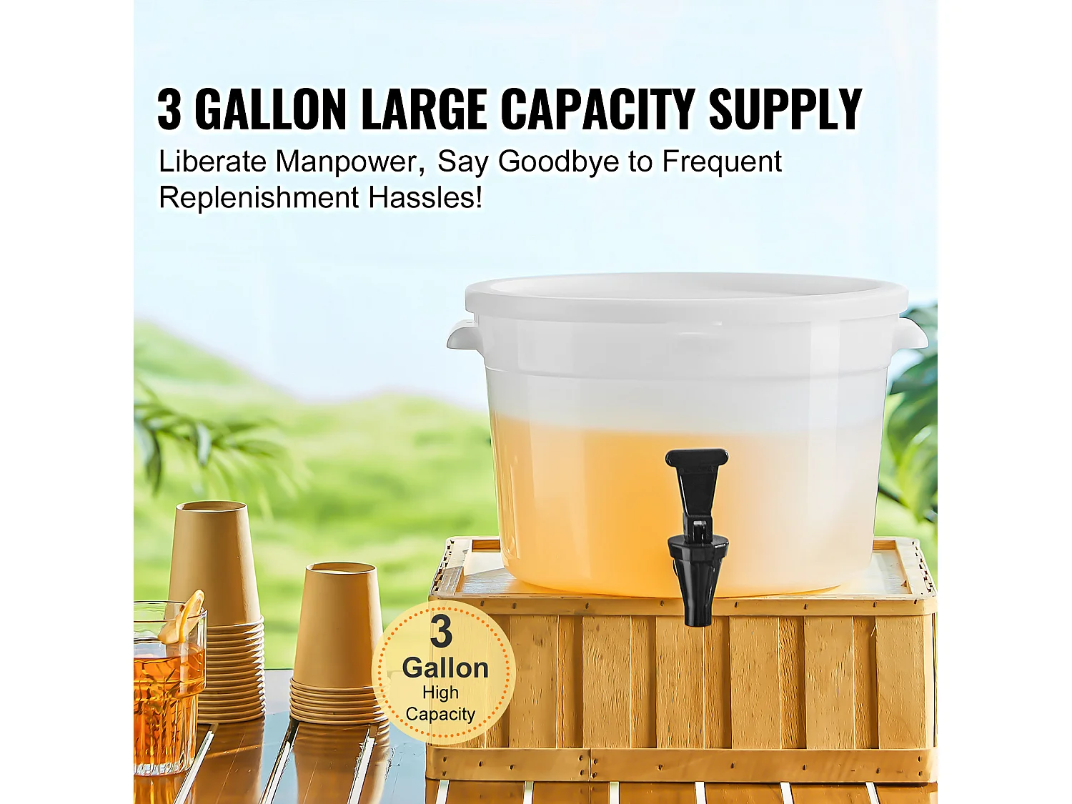 Distribuidor de Bebidas SucceBuy Dispensador de Bebidas para Festas de 11 L, Plástico, Torneira