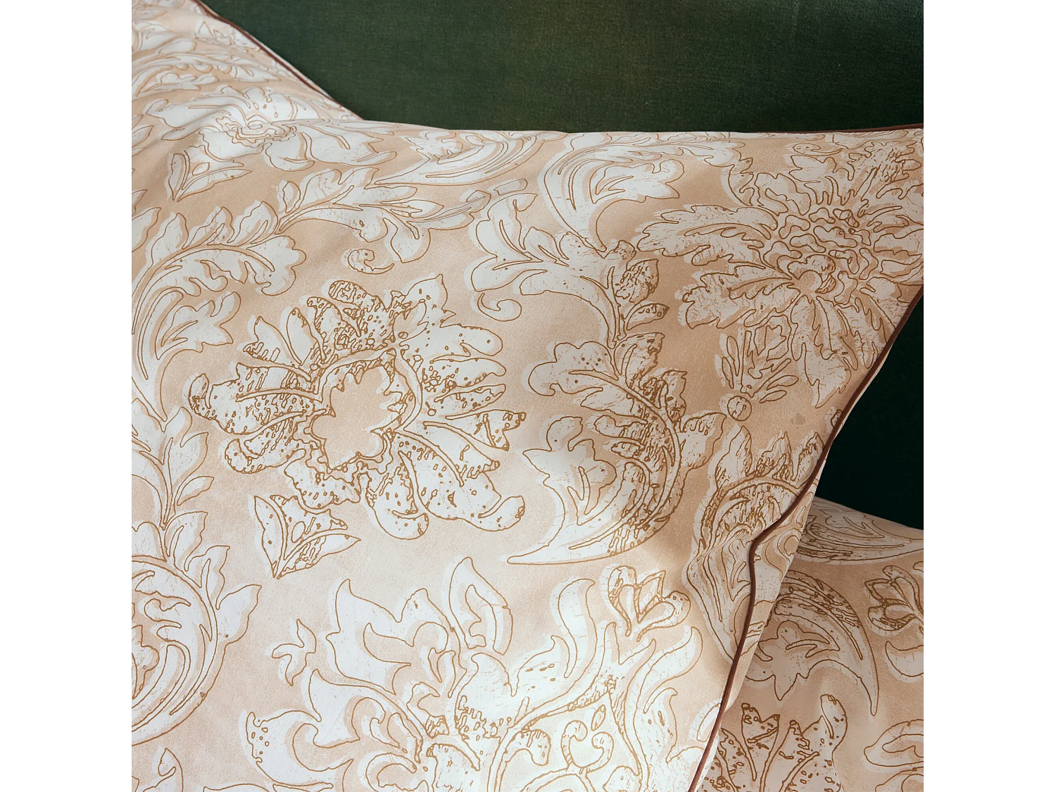 Taie d'oreiller 65x65 cm percale de coton PALAZZO beige