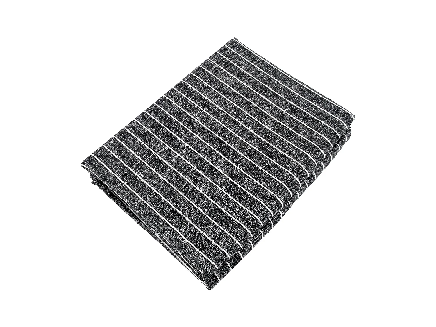 Drap plat mousseline de coton 270x300 cm LANA à rayures noir caviar