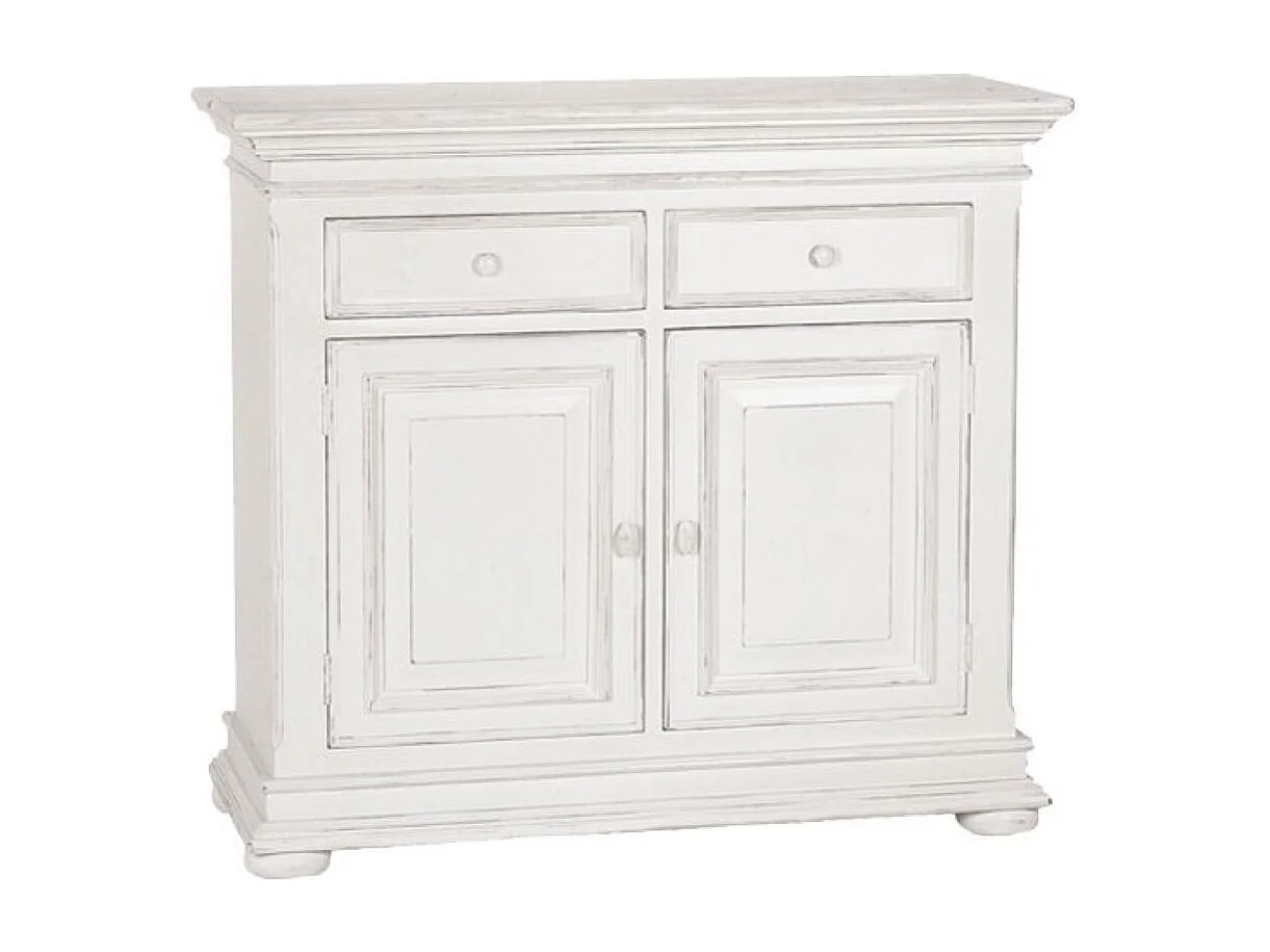 Buffet bas blanc 2 portes 2 tiroirs MDF Blanc - Harmonie Interior's
