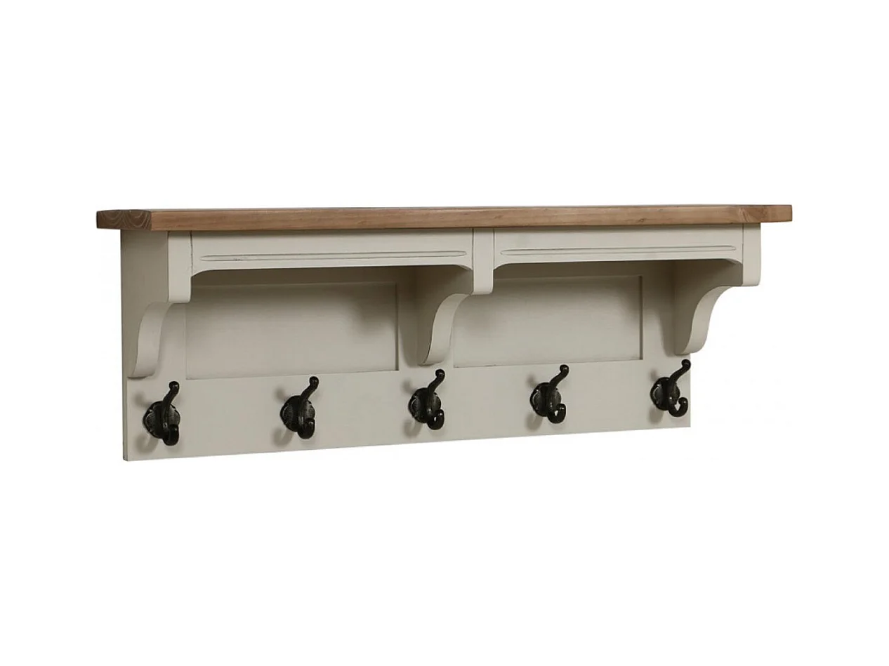 Etagère porte-manteaux Bois Blanc - Provence Interior's
