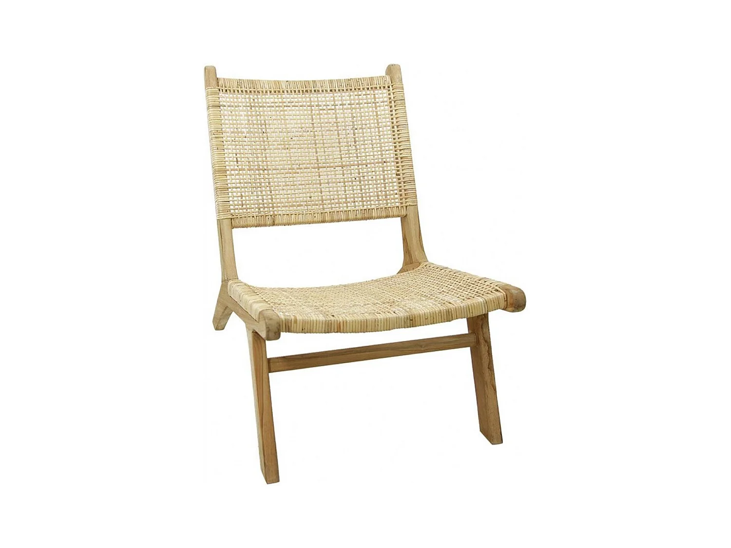 Fauteuil en rotin pieds en teck Rotin Marron - Ceylan Interior's