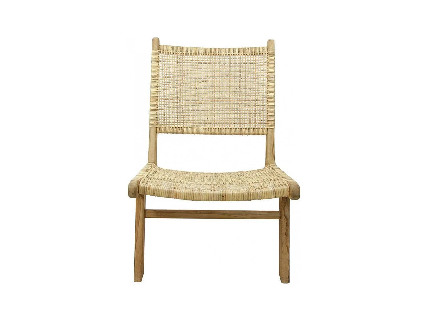 Fauteuil en rotin pieds en teck Rotin Marron - Ceylan Interior's