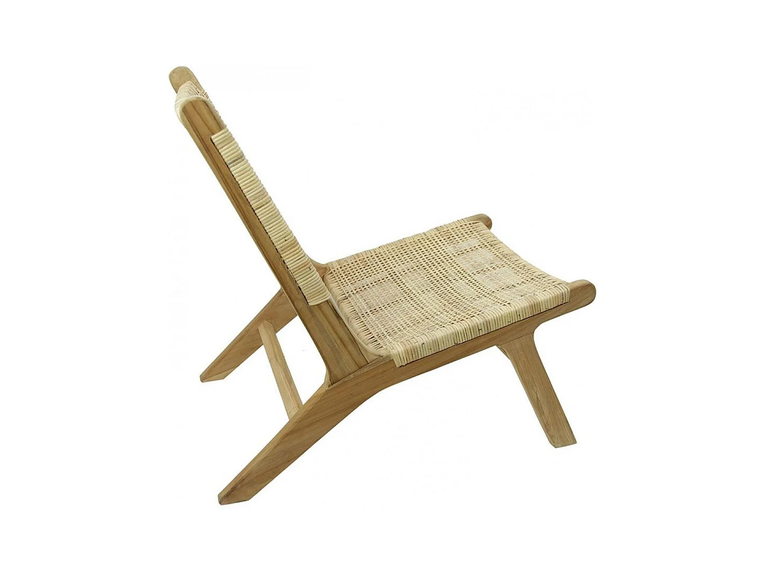 Fauteuil en rotin pieds en teck Rotin Marron - Ceylan Interior's