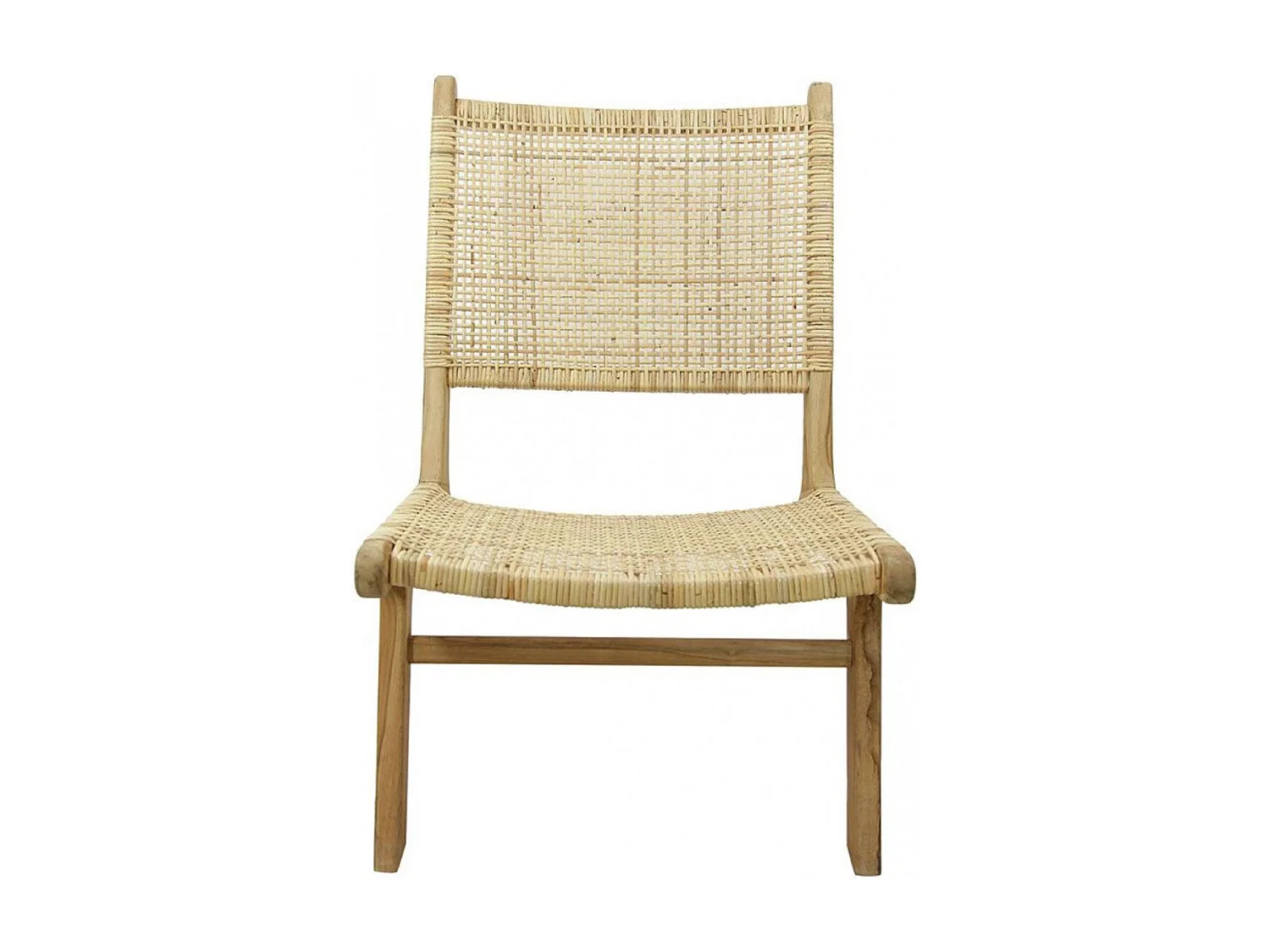 Fauteuil en rotin pieds en teck Rotin Marron - Ceylan Interior's