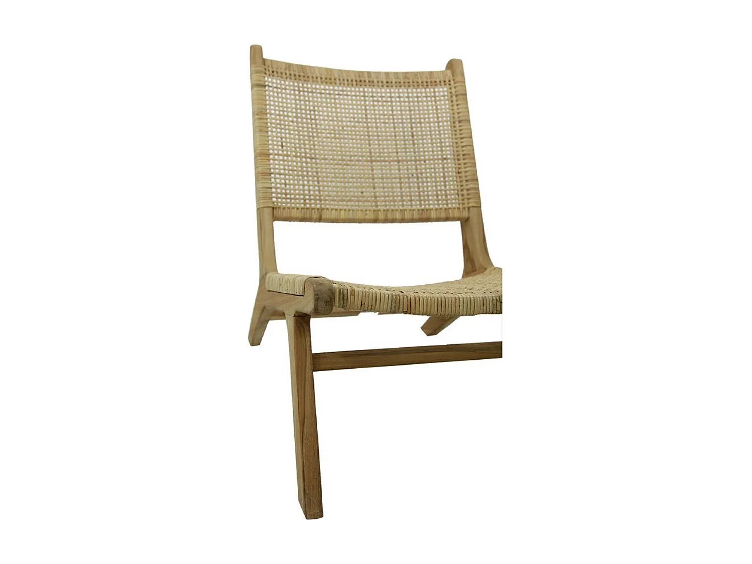 Fauteuil en rotin pieds en teck Rotin Marron - Ceylan Interior's