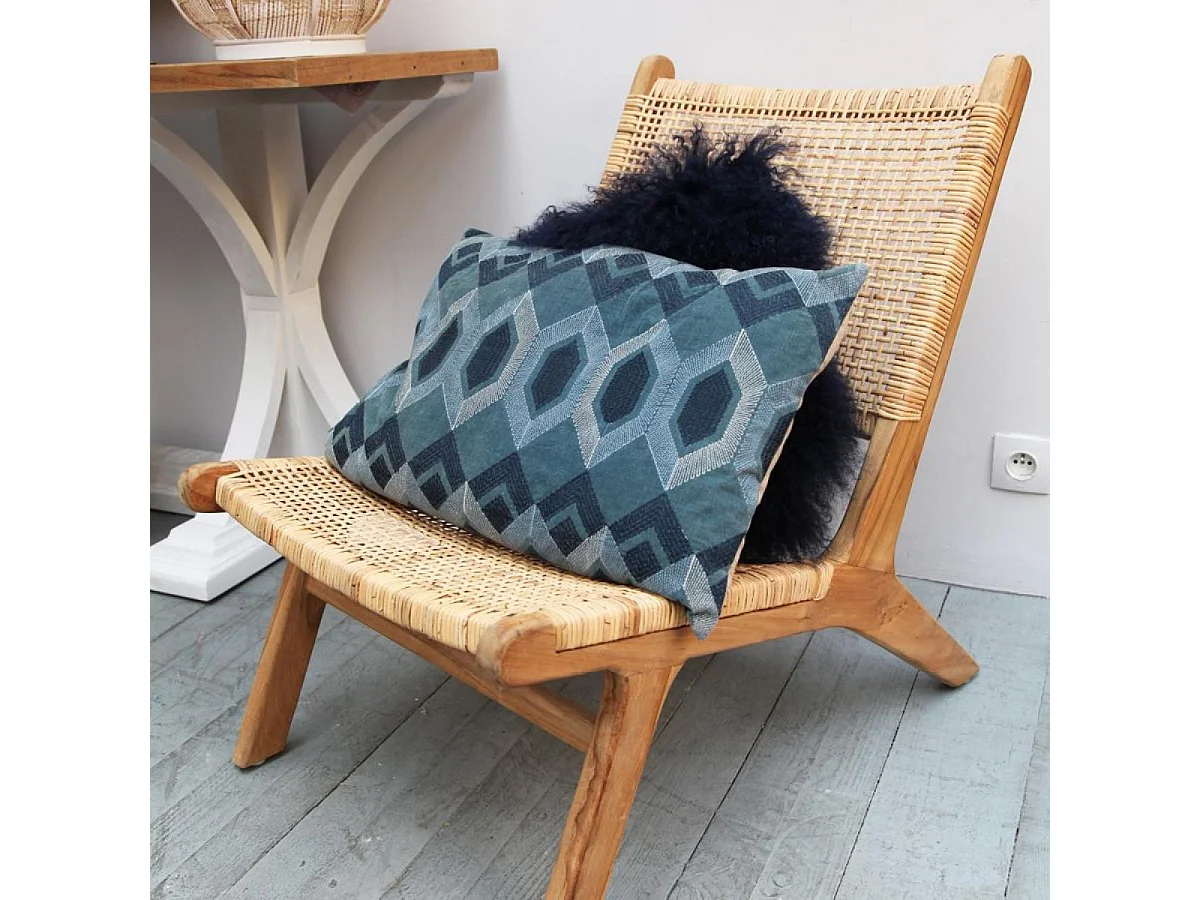 Fauteuil en rotin pieds en teck Rotin Marron - Ceylan Interior's