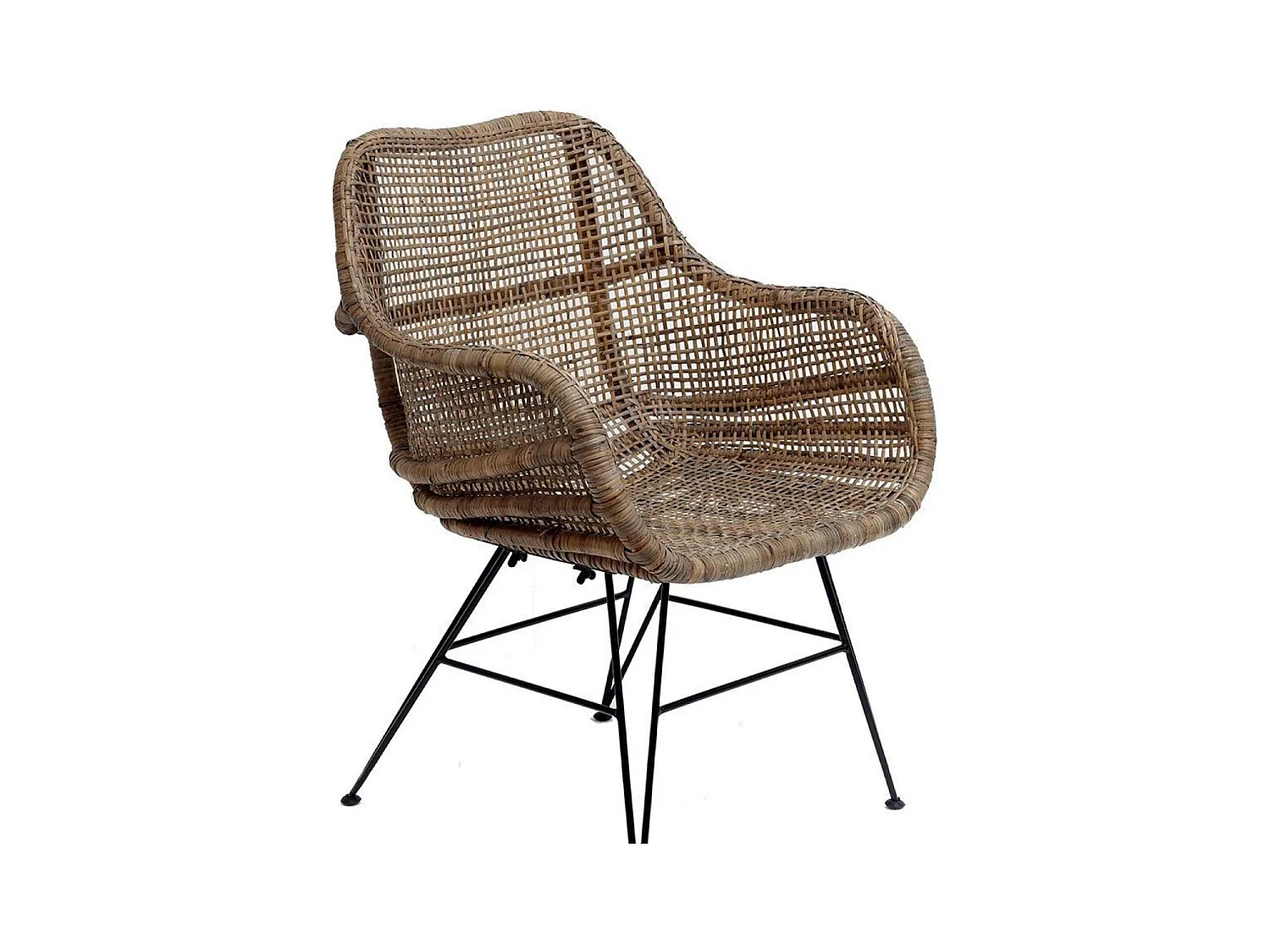 Fauteuil en rotin et métal Rotin Beige - Ceylan Interior's