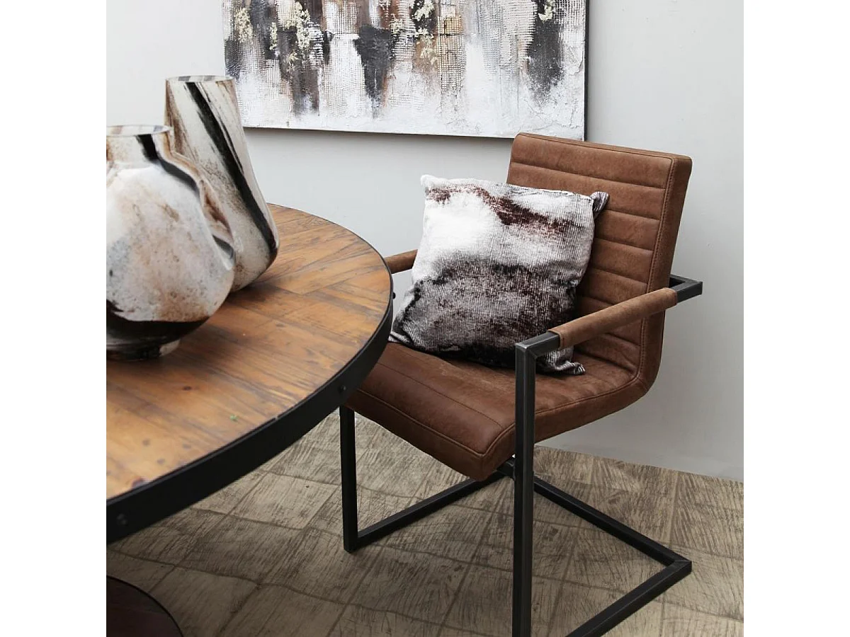 Fauteuil matteo en cuir Cuir Marron - Les Étoffes Interior's