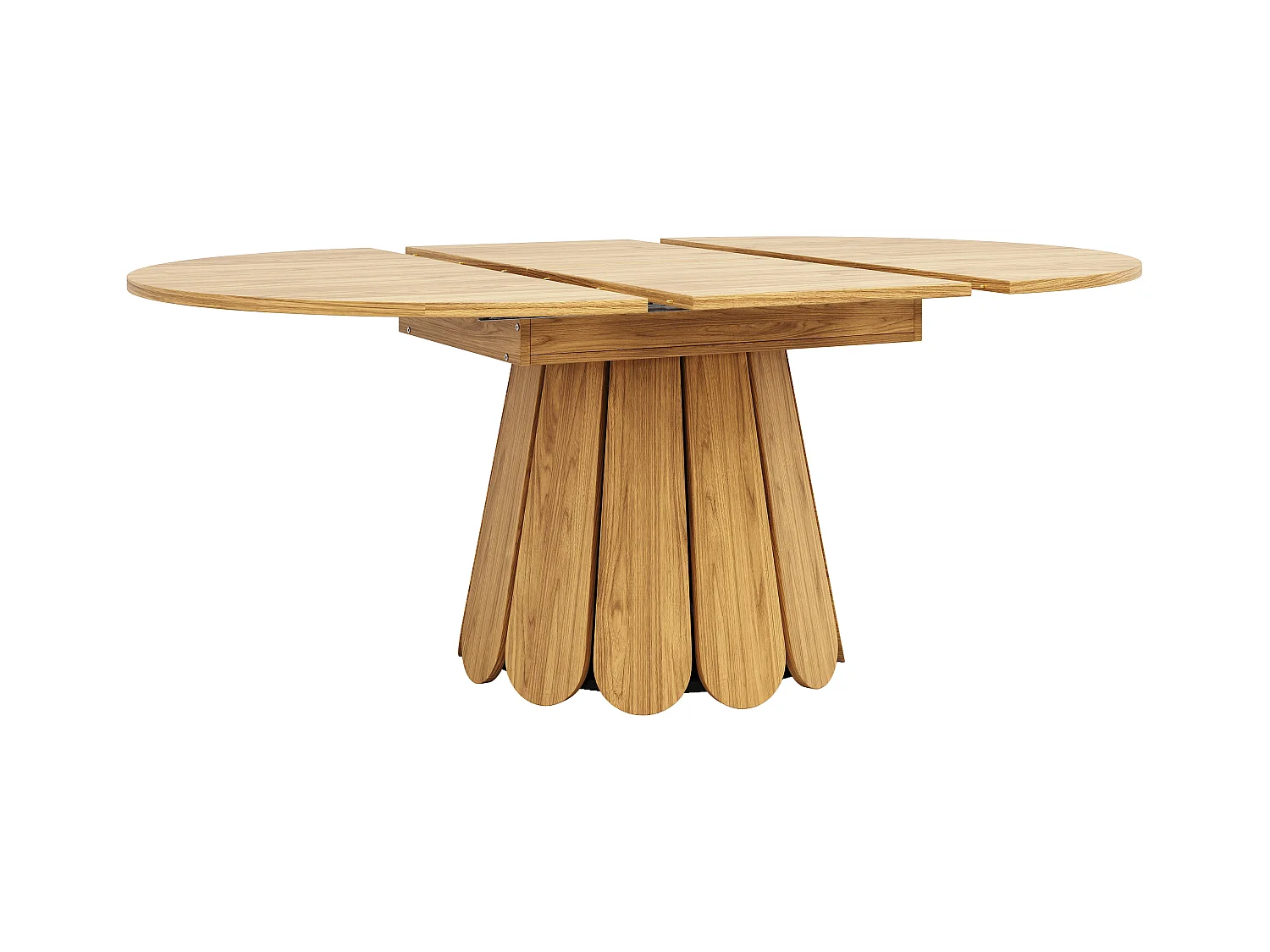 Table à manger 6 places -  118/158 x 118 x 76.8 cm - plateau extensible - MDF - naturel