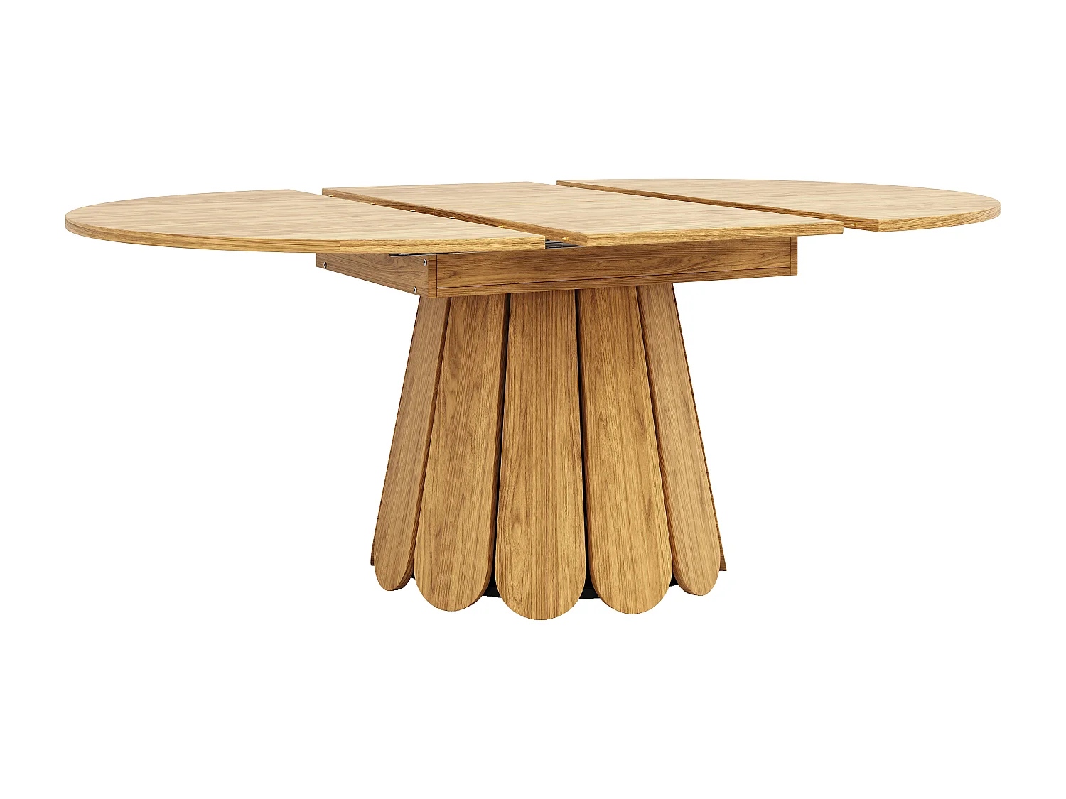 Eettafel voor 6 personen - 118/158 x 118 x 76,8 cm - uitschuifbaar blad - MDF - naturel