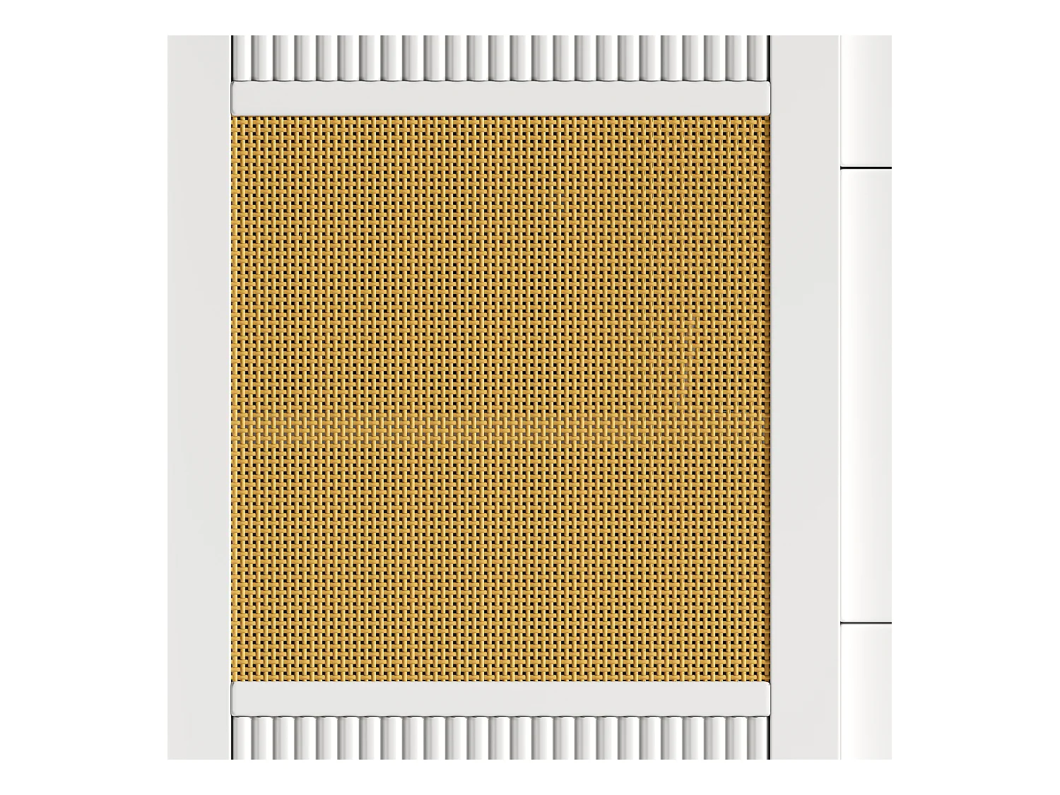 Îlot de cuisine - 146.85 x 45/70 x 93 cm - desserte extensible à roulettes + 2 portes + 3 tirois - MDF + Métal - blanc