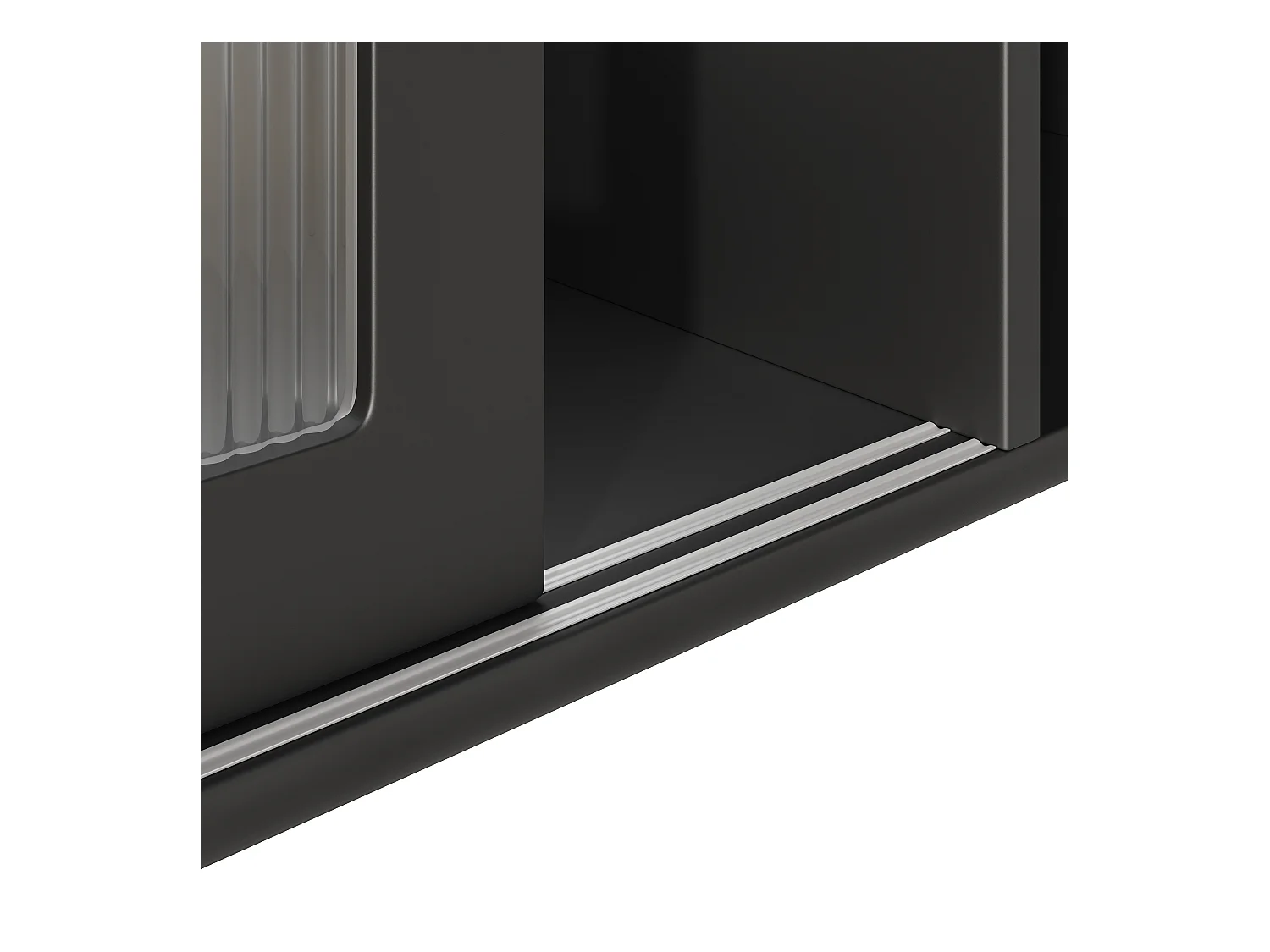 Buffet cuisine haut - 120 x 35 x 167 cm -  avec étagères réglables + 3 portes + 1 tiroirs + Leds -  MDF + PB - noir