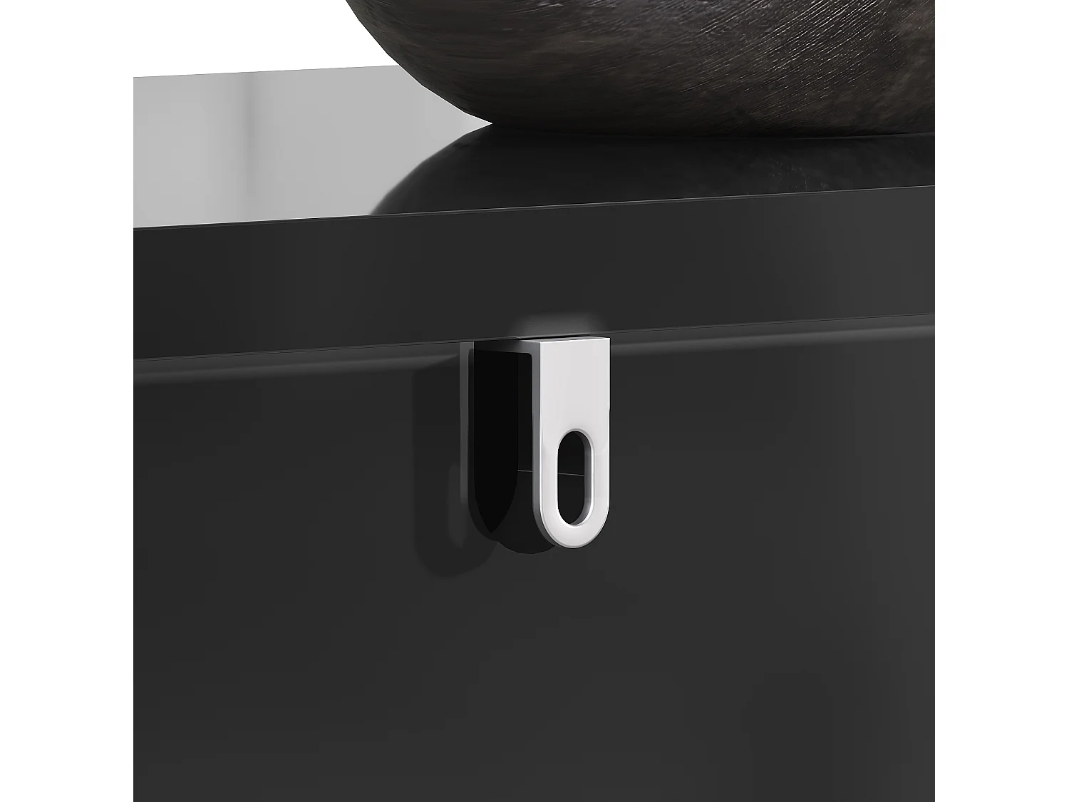 Aparador moderno - 152 x 40 x 75 cm - com 4 portas + pés dourados - MDF - preto