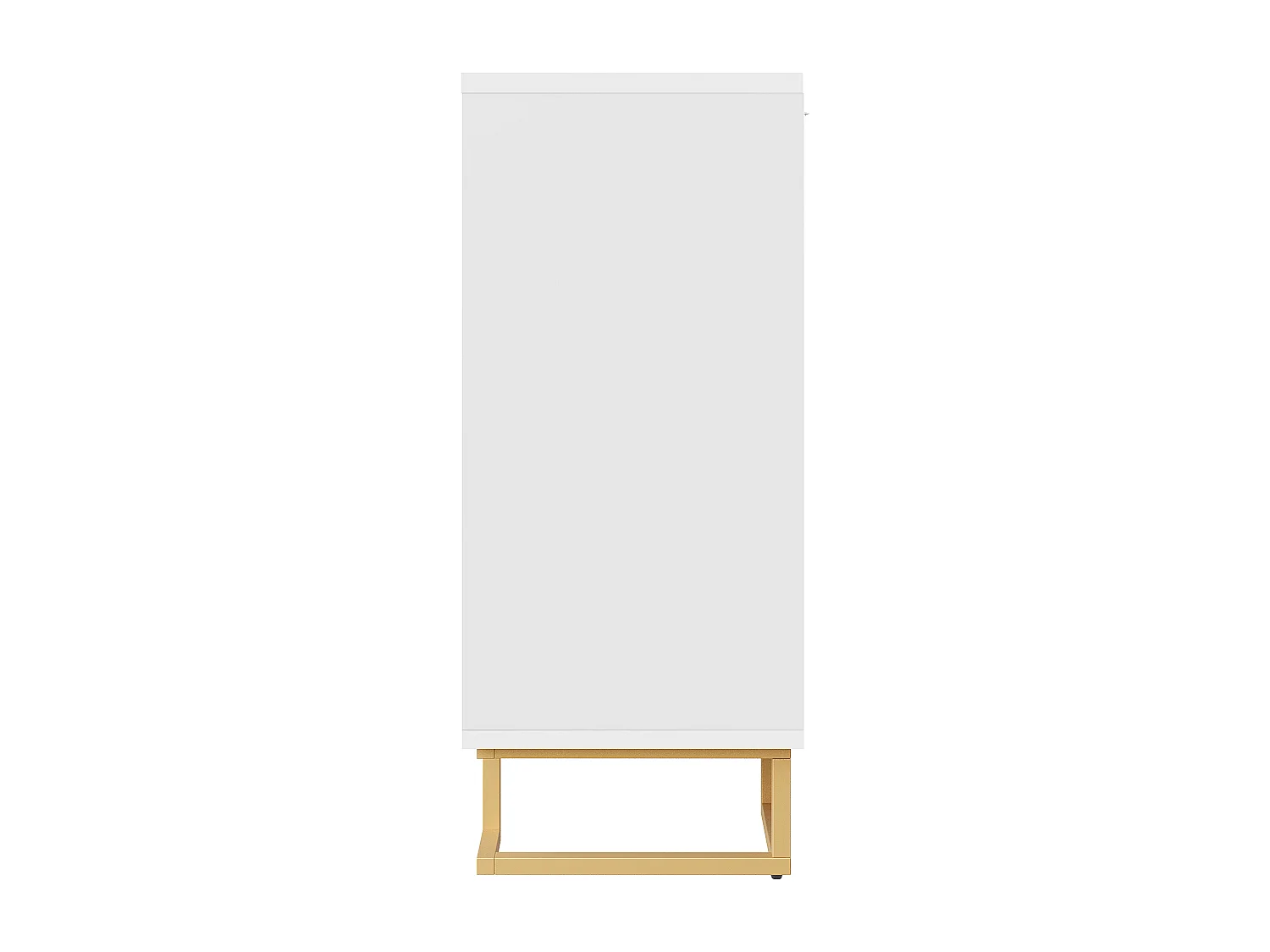 Aparador moderno - 152 x 40 x 75 cm - com 4 portas + pés dourados - MDF - branco