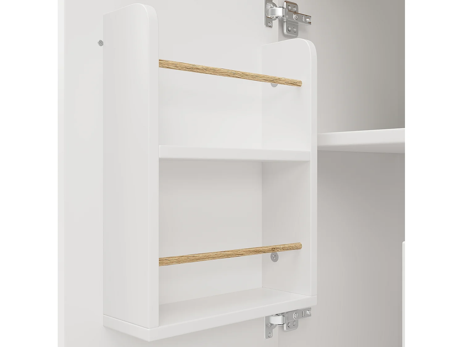 Isola centrale su ruote - 137,9 x 45/73 x 92 cm - piano ribaltabile + 2 cassetti + portabottiglie - MDF + Metallo - bianco