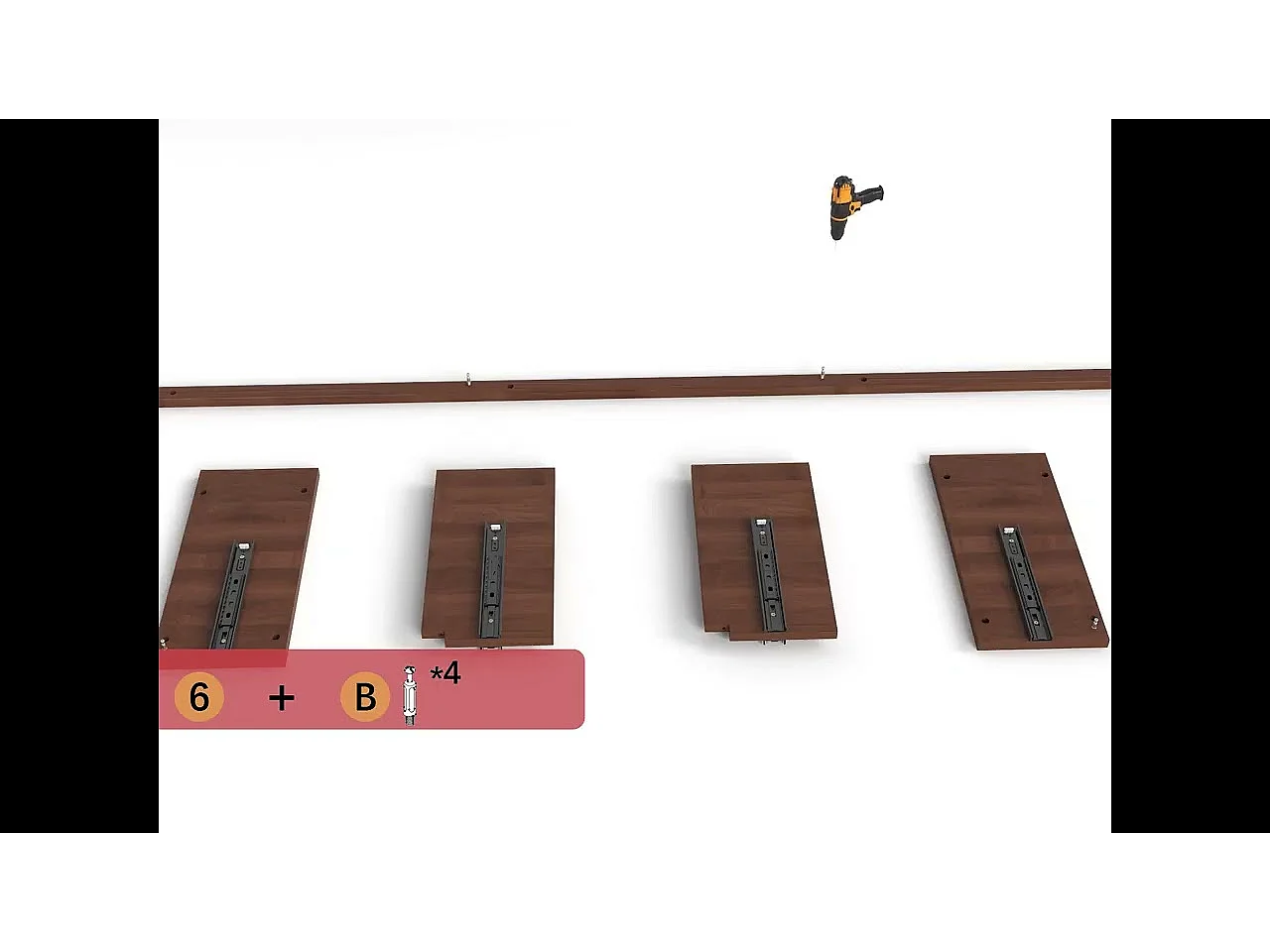 Meuble TV avec 3 tiroirs, Meuble TV Extensible, Meuble TV Ajustable de 200 cm à 330 cm, Meuble télé pour Salon ,Brun Noyer