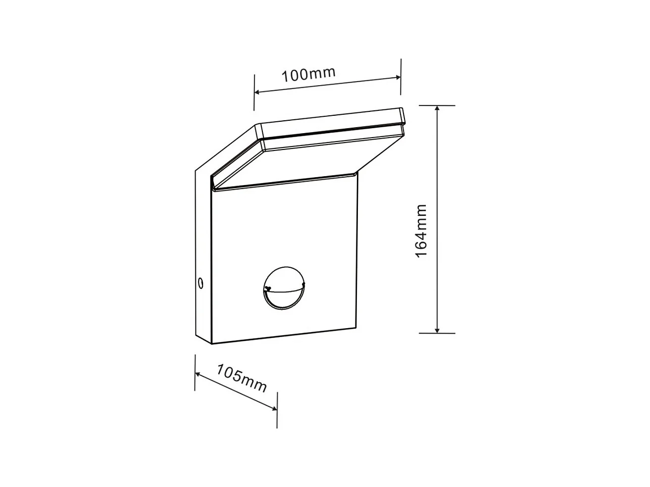 Applique LED IP54 9W avec capteur Noir 2200K/2700K/3000K avec capteur crépusculaire et de présence