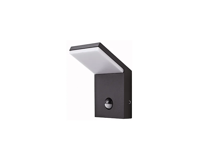 Aplique LED de pared IP54 9W con sensor Negro 2200K/2700K/3000K con sensor crepuscular y de presencia