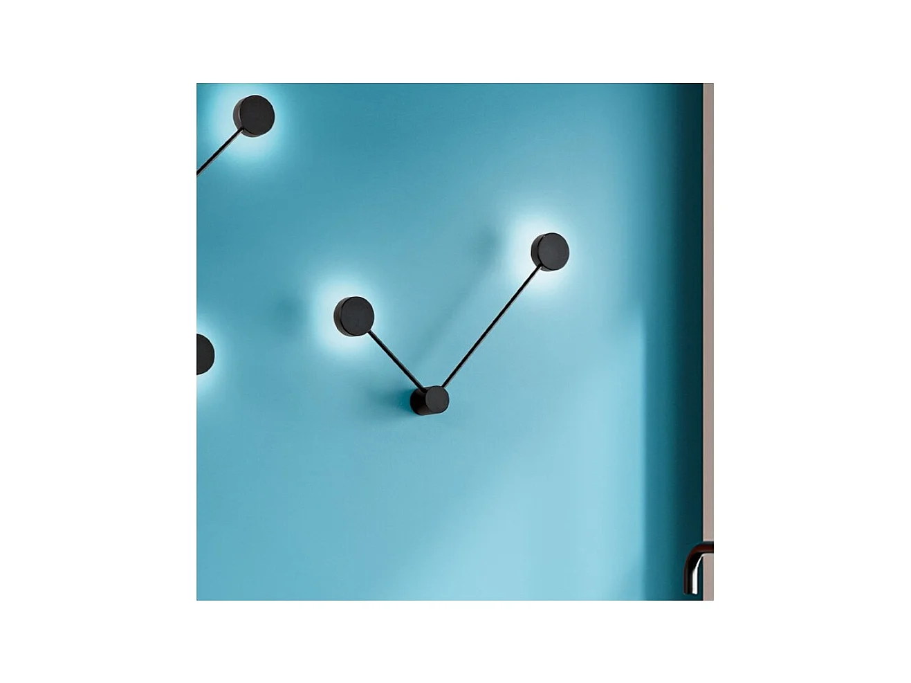 Eclipsia Czarna Lampa Ścienna - 325x520x64mm 2xGX53 - Dwuramienna metalowa lampa ścienna - Długie ramię po prawej stronie