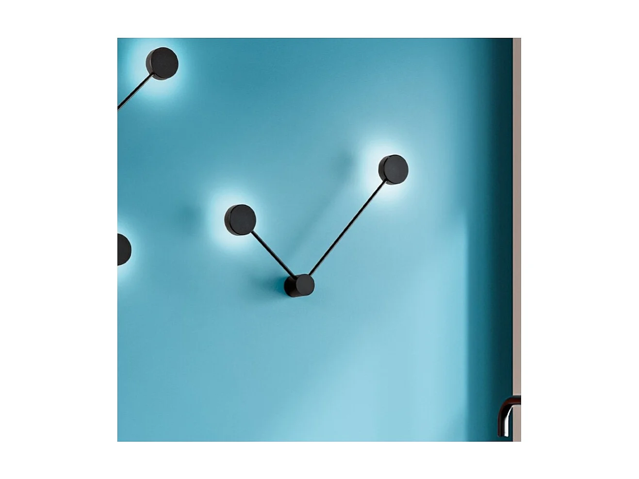 Eclipsia Zwarte Wandlamp - 325x520x64mm 2xGX53 - Metalen wandlamp met twee armen - Lange arm rechts