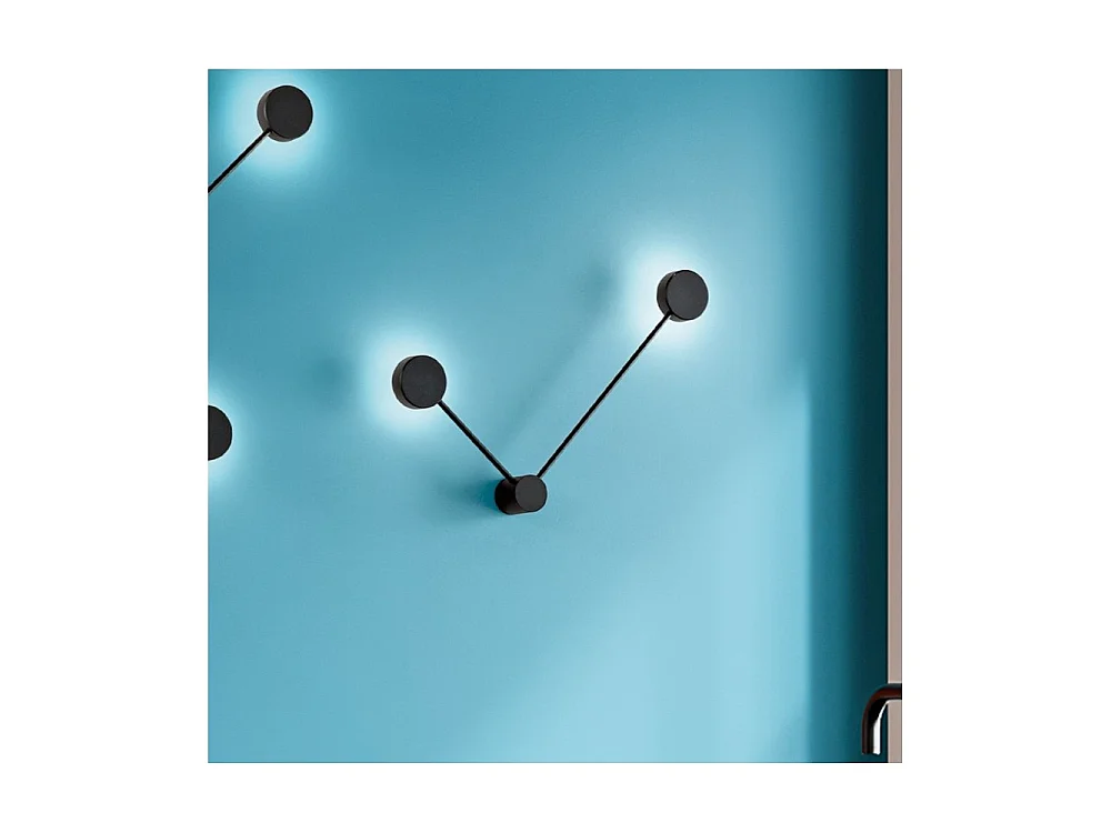 Kinkiet Eclipsia Black - 325x520x64mm 2xGX53 - Dwuramienny metalowy kinkiet - Długie ramię po prawej stronie