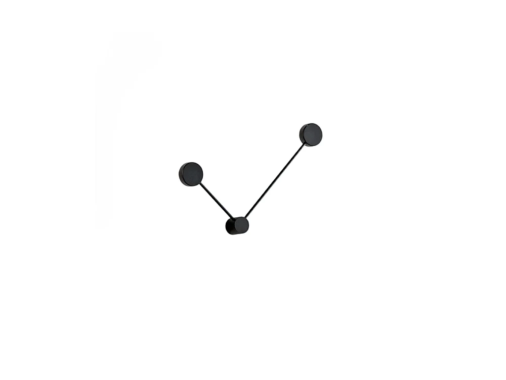 Kinkiet Eclipsia Black - 325x520x64mm 2xGX53 - Dwuramienny metalowy kinkiet - Długie ramię po prawej stronie