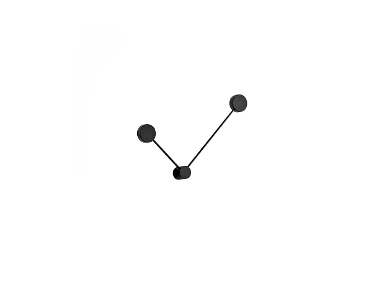 Eclipsia Zwarte Wandlamp - 325x520x64mm 2xGX53 - Metalen wandlamp met twee armen - Lange arm rechts