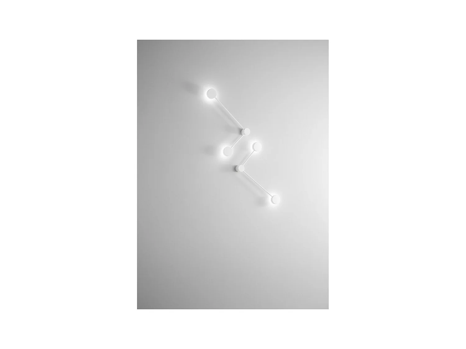 Eclipsia Weiße Wandleuchte - 325x520x64mm 2xGX53 - Zweiarmige Wandleuchte aus Metall - Langer Arm rechts