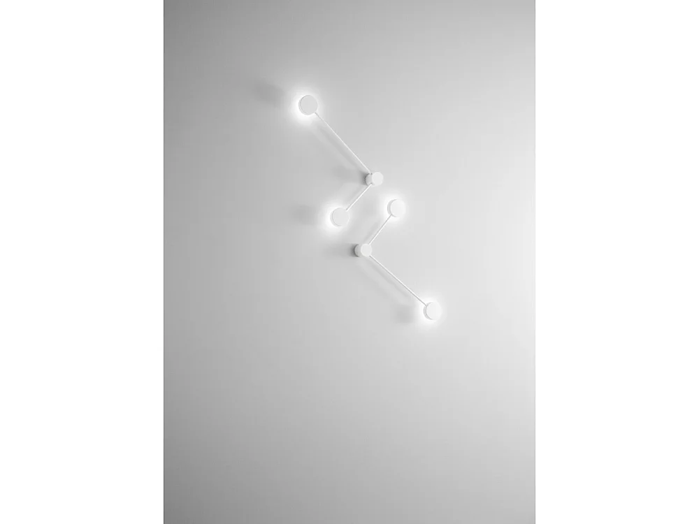 Eclipsia witte wandlamp - 325x520x64mm 2xGX53 - Metalen wandlamp met twee armen - Lange arm rechts